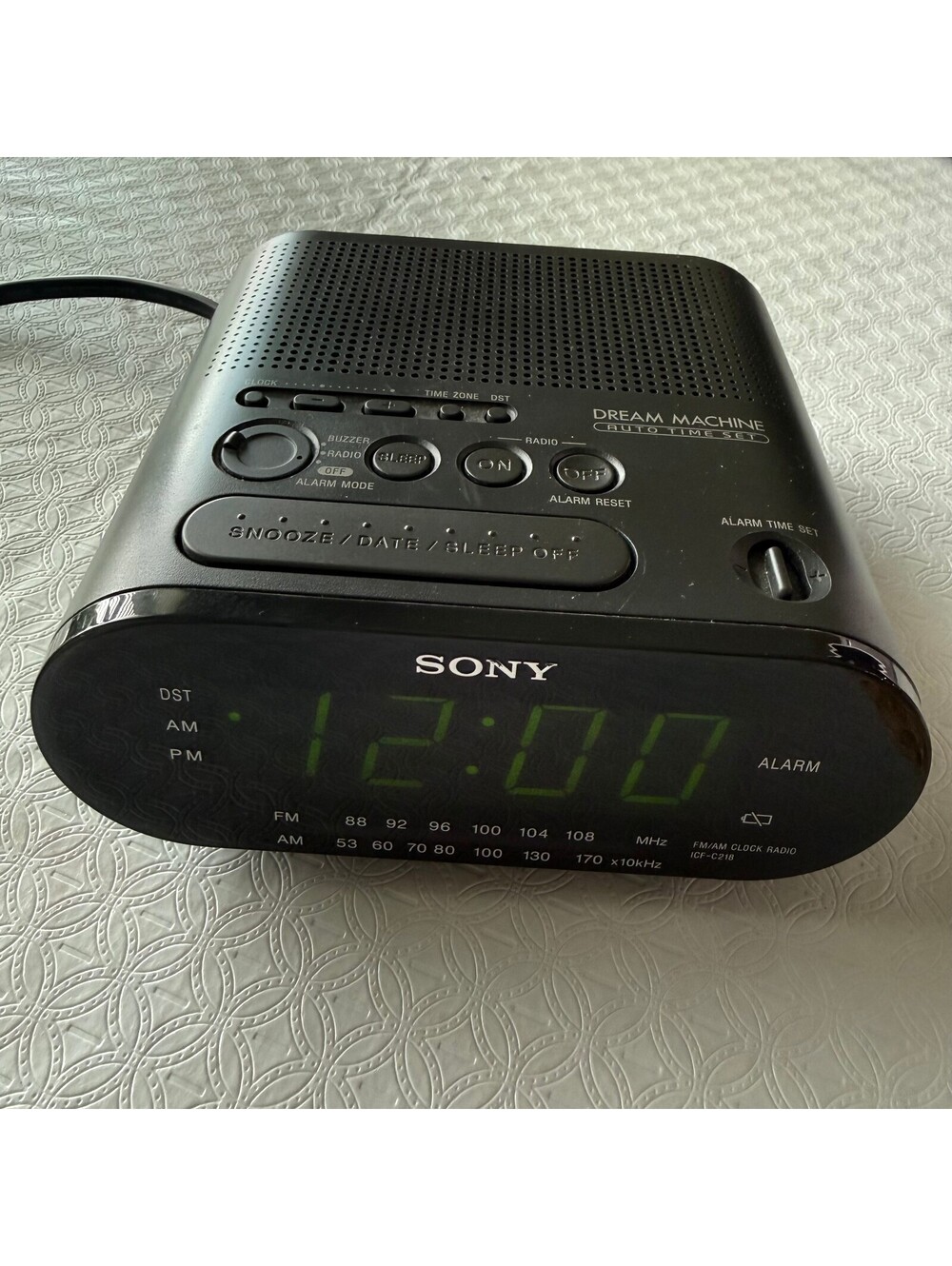 Sony Dream Machine FM/AM Clock Radio Model ICF-C218